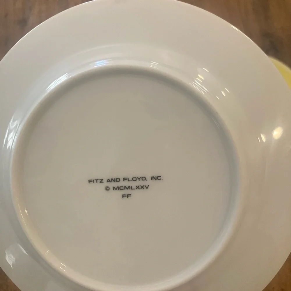 Fitz and Floyd Yellow smallPlates - Set of 3